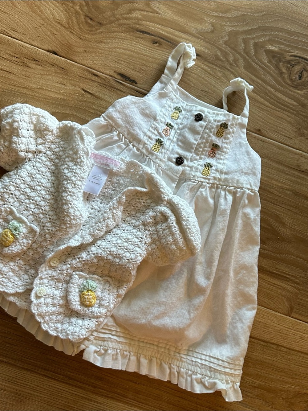 Janie and Jack Cream Dress Crochet Cardigan - Picture 3 of 6